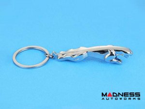Jaguar Keychain - Leaping Jaguar - Chrome